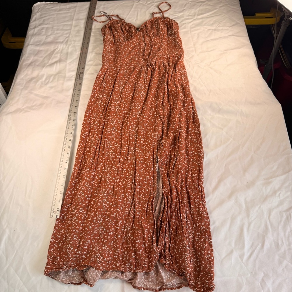 Hollister Brown Floral Maxi Dress